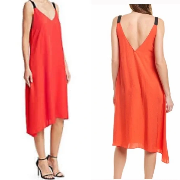Rag & Bone| Red Zoe Asymmetric Shift Dress| Sz S|P - Picture 1 of 9